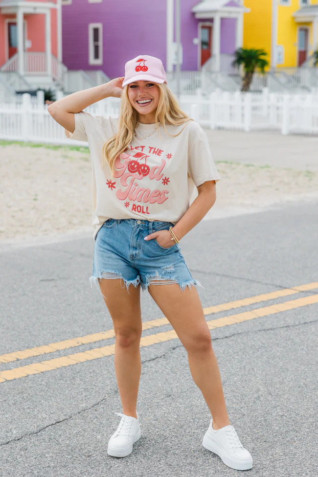 Cheeries Light Pink Trucker Hat | Pink Lily