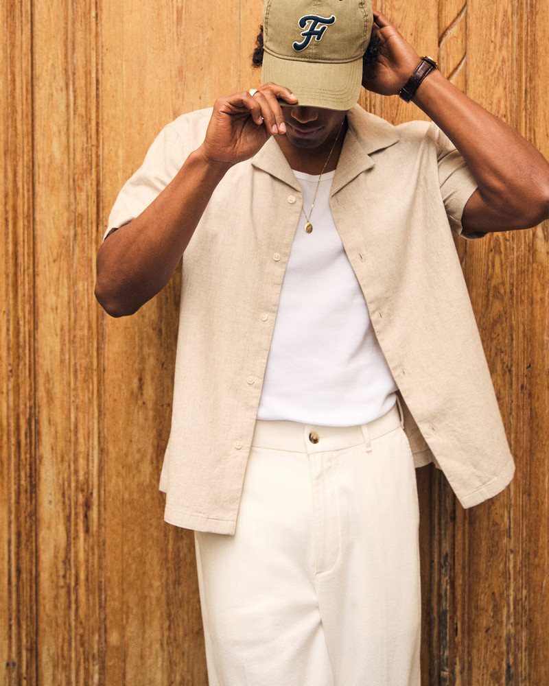 Linen-Blend Pull-On Short | Abercrombie & Fitch (US)