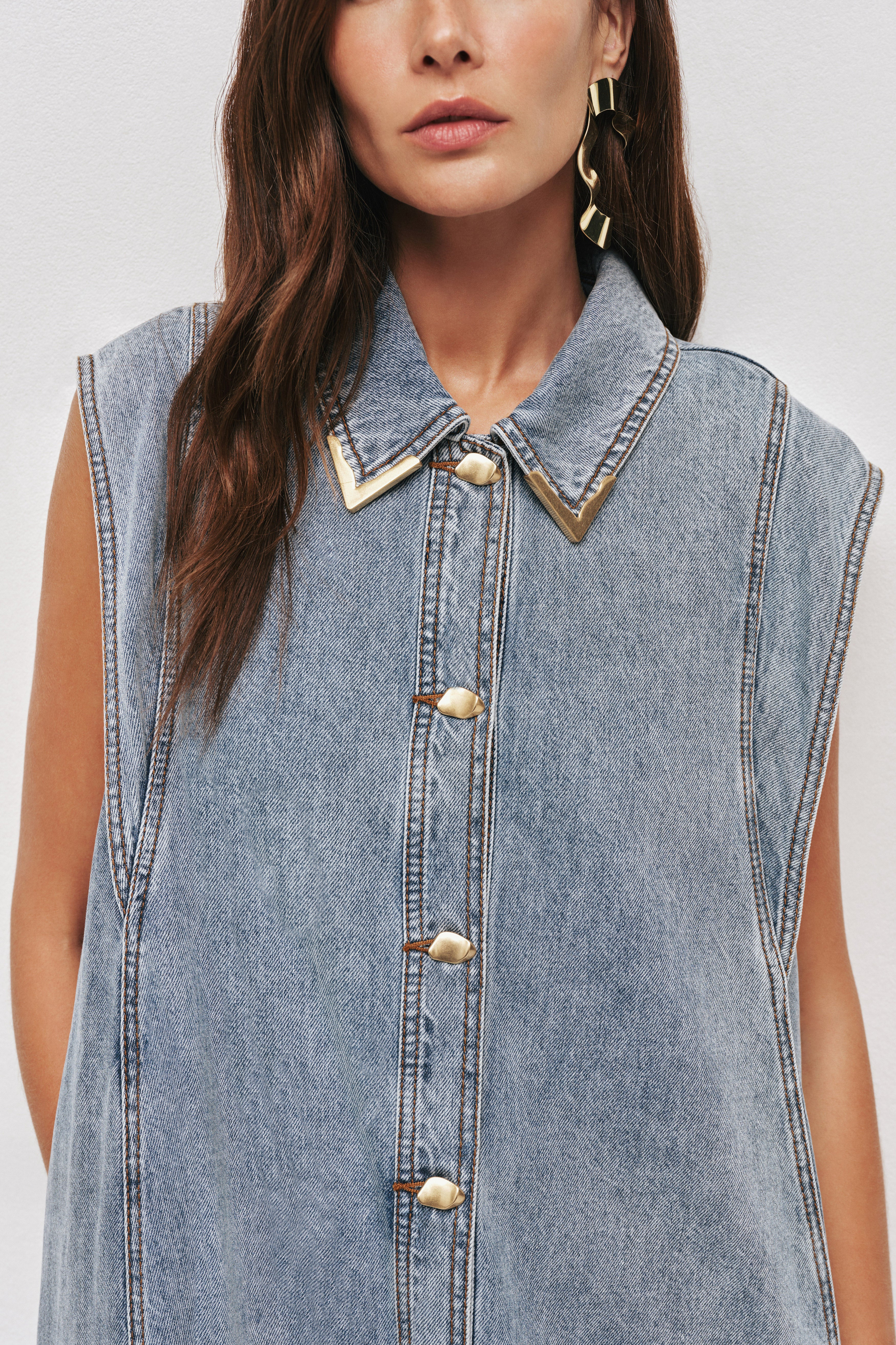 Amara Denim Maxi Dress | aje. (Australia and New Zealand)