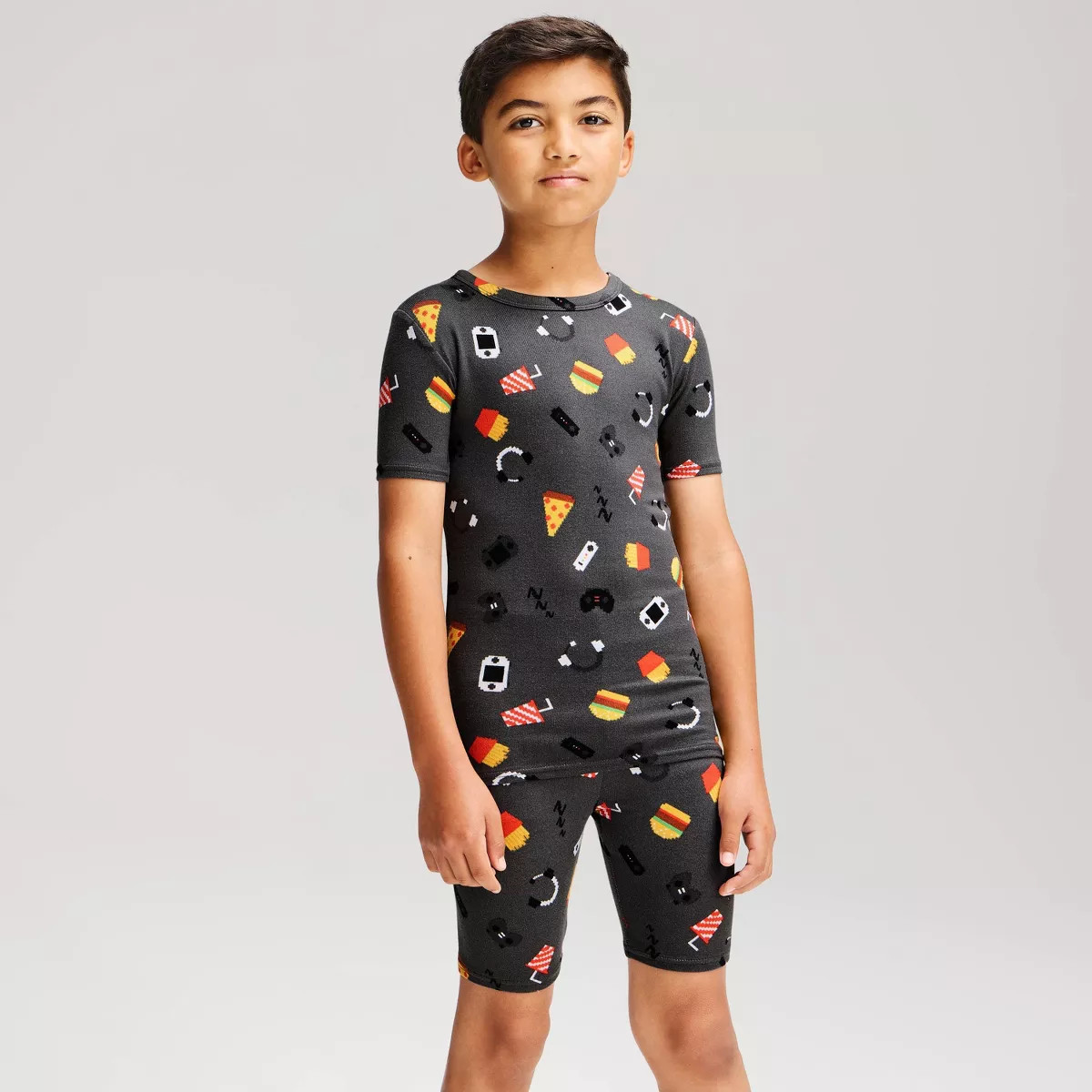 Boys' 2pc Gamer Tight Fit T-Shirt and Shorts Pajama Set - Cat & Jack™ Gray 8 | Target