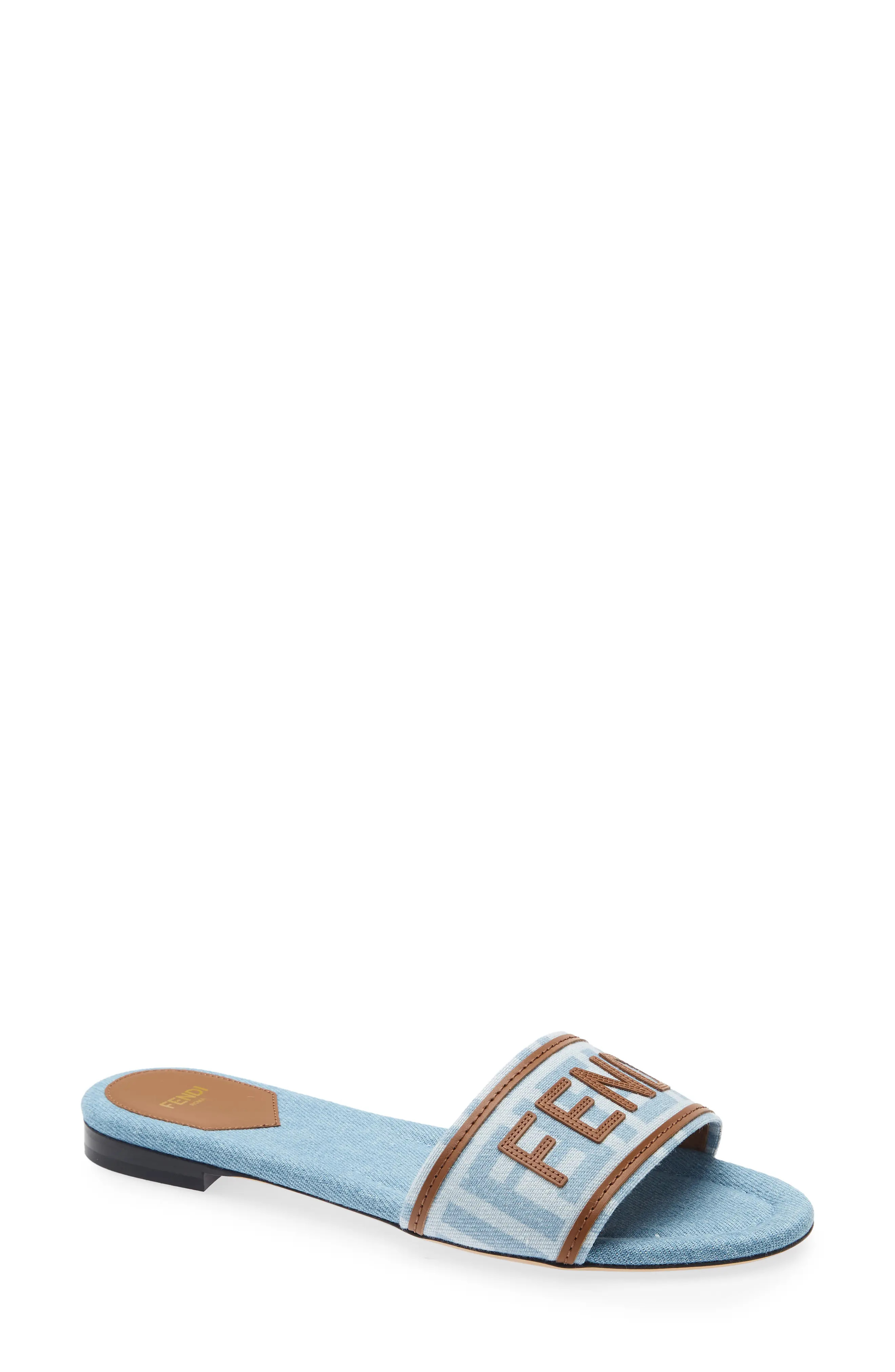 Flat Denim Logo Slide Sandal (Women) | Nordstrom | Nordstrom