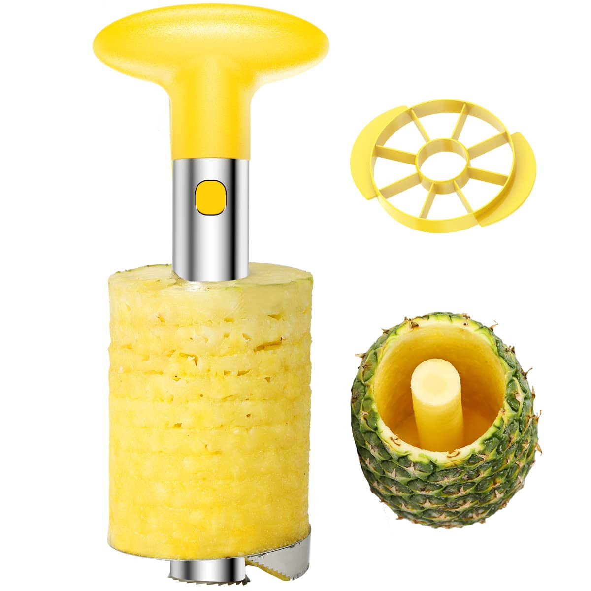 SameTech Easy Kitchen Tool Stainless Steel Fruit Pineapple Peeler Corer Slicer Cutter | Amazon (US)