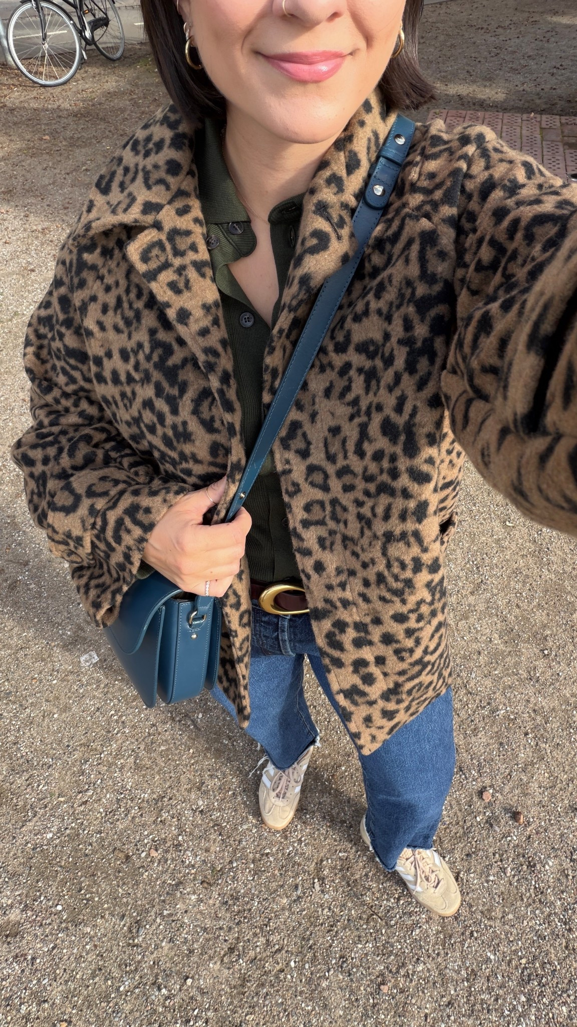 Fall outfit idea. Leopard jacket. Madewell jeans. Adidas. Sezane bag. Mmlafleur too 

#LTKItBag #LTKFindsUnder100 #LTKStyleTip