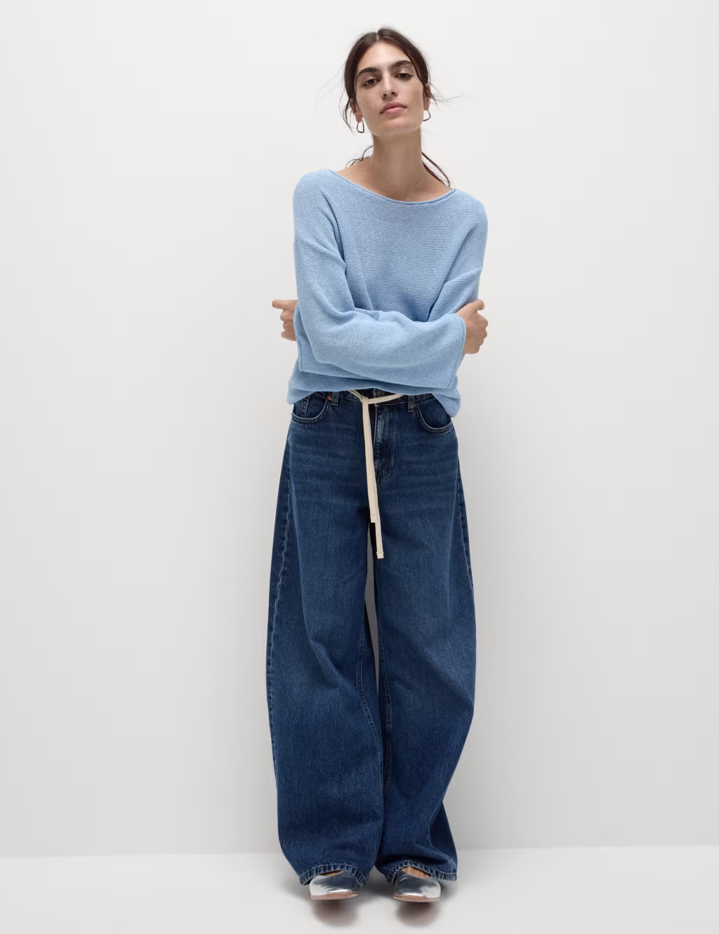 Cotton Blend Textured Crew Neck Jumper | Marks & Spencer (UK)