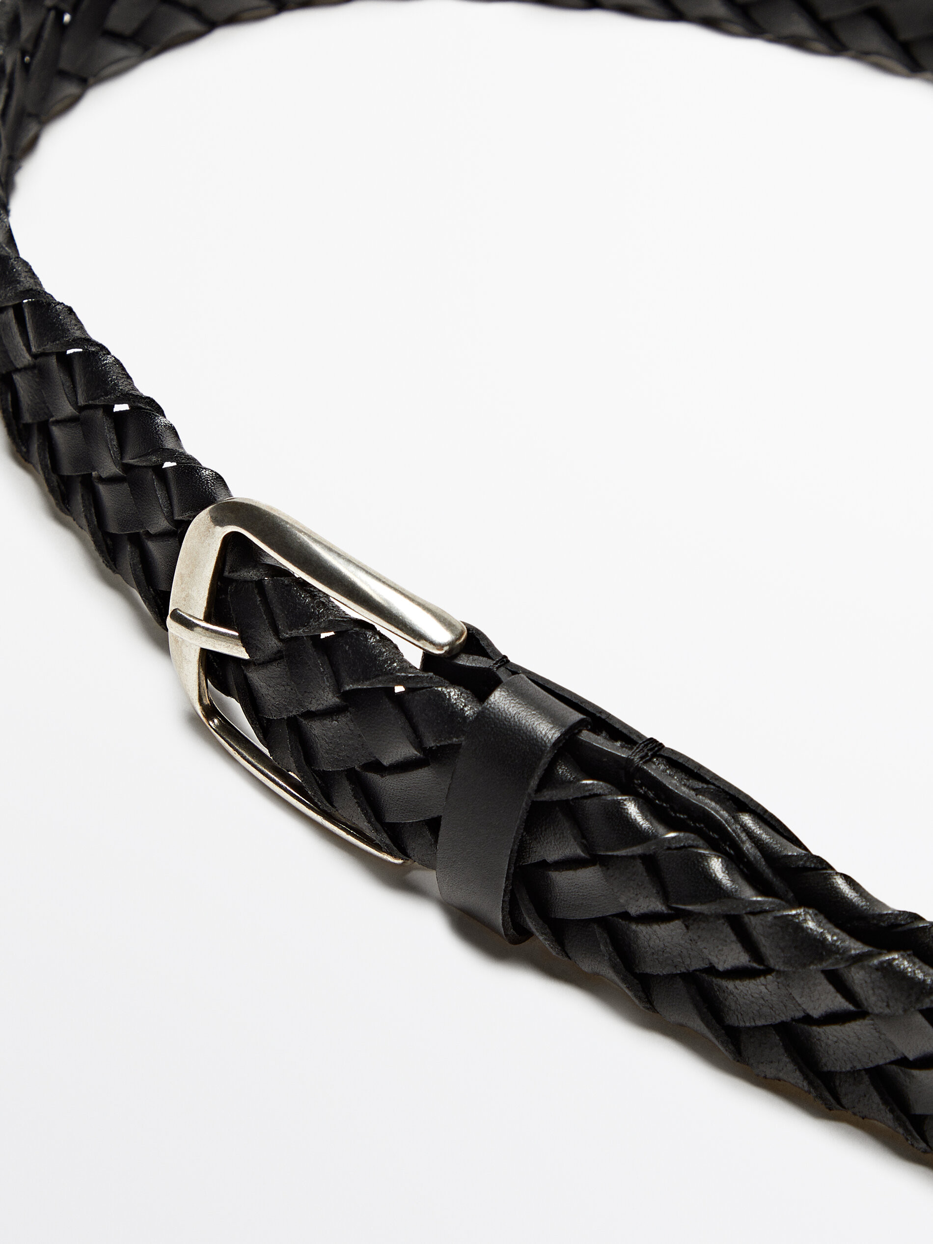Braided leather belt | Massimo Dutti UK