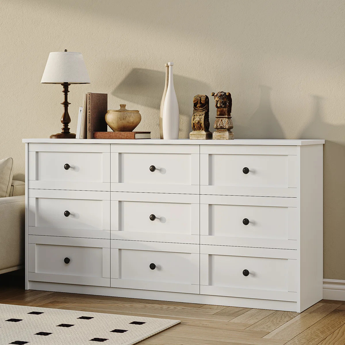Bulwell 59" W Bedroom Dresser, Chest Of Drawers 9 Drawer Dresser For Bedroom, Living Room, Closet | Wayfair North America