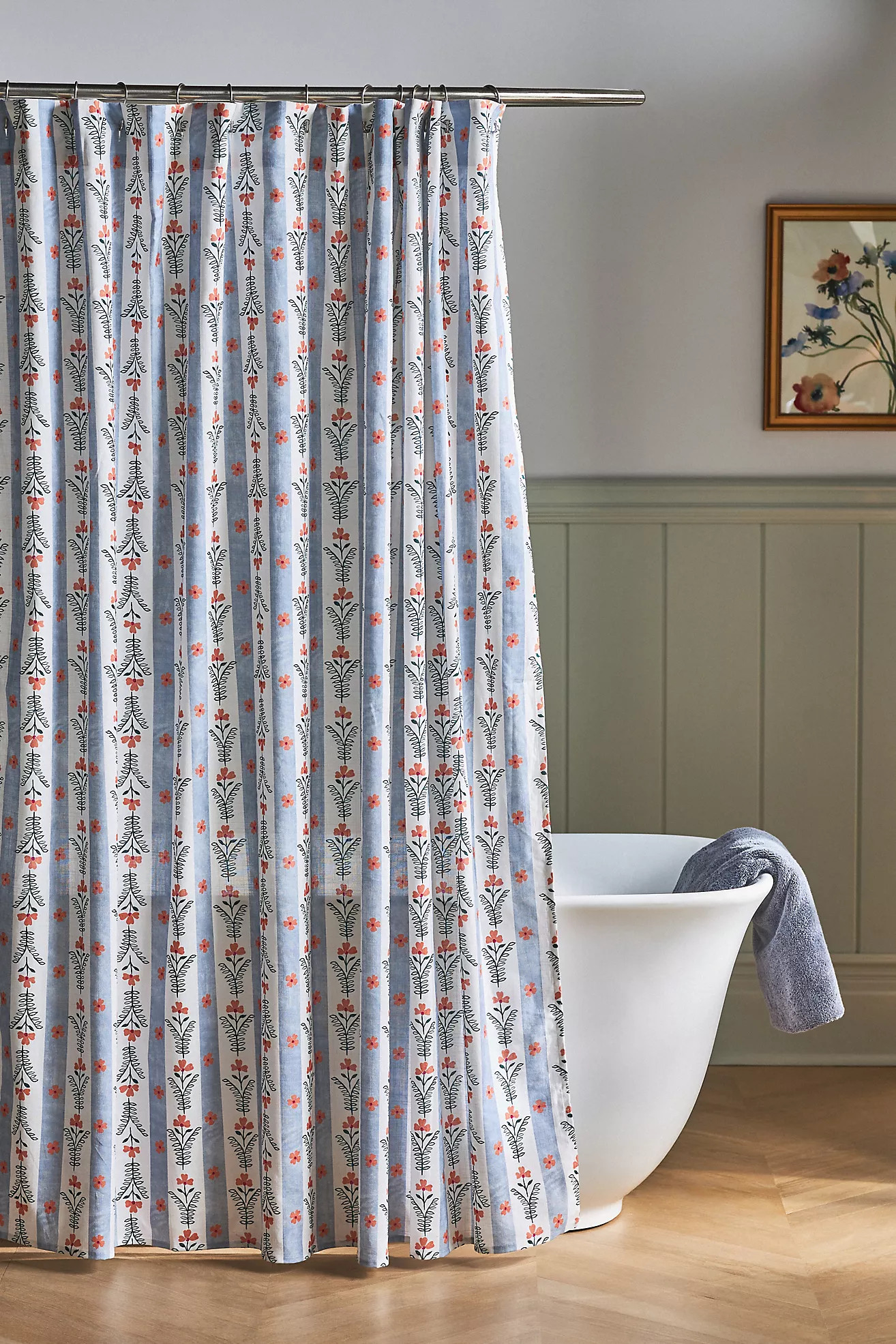 The Printed Cotton Slub Shower Curtain Collection | Anthropologie (US)