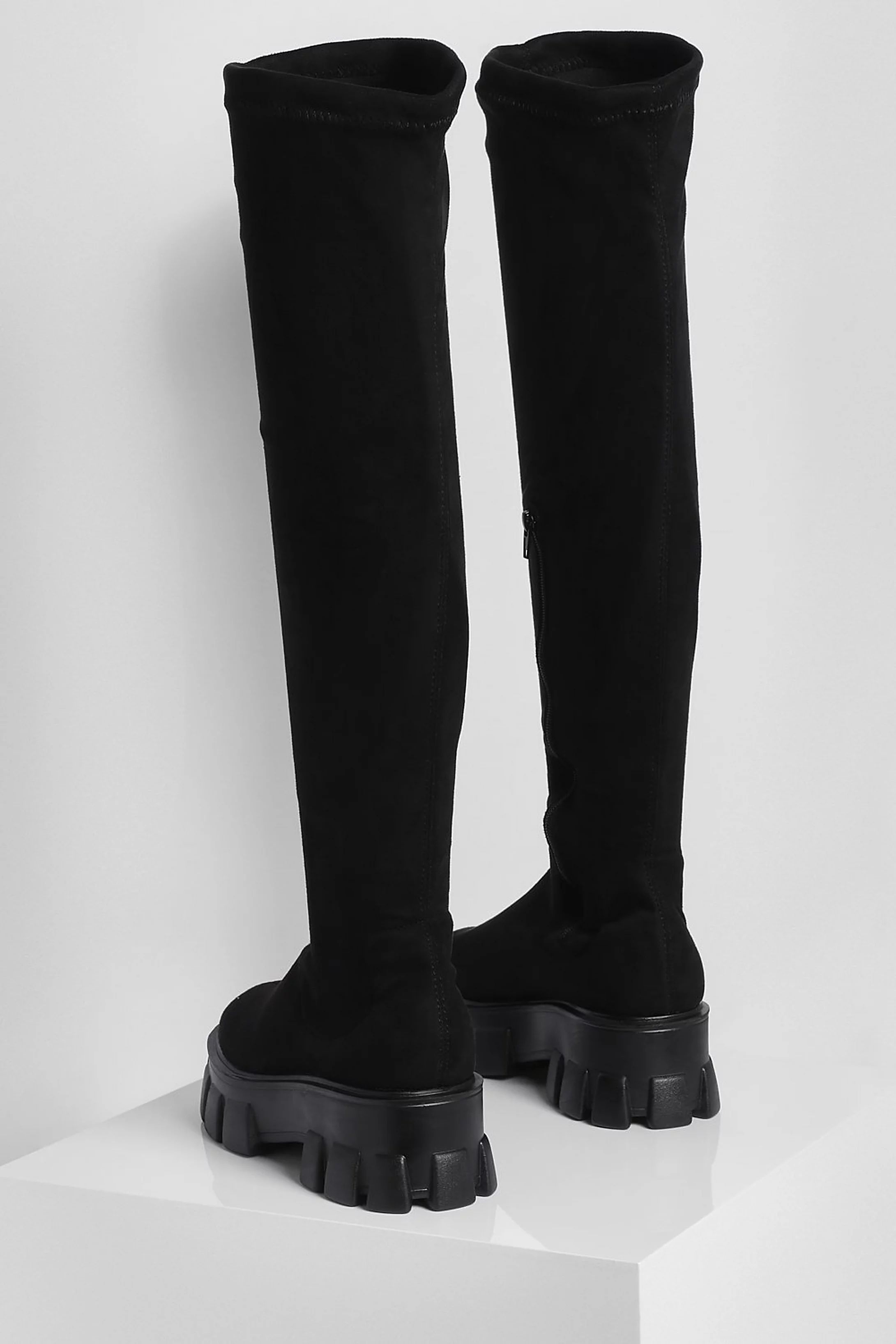 Chunky Sole Stretch Over The Knee Boot | Boohoo.com (US & CA)