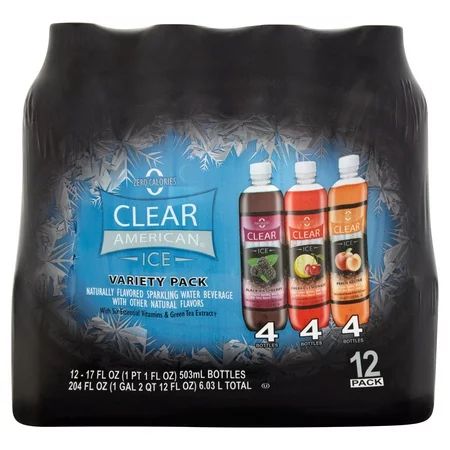 Clear American Ice Sparkling Water Variety Pack, 17 Fl. Oz., 12 Count | Walmart (US)