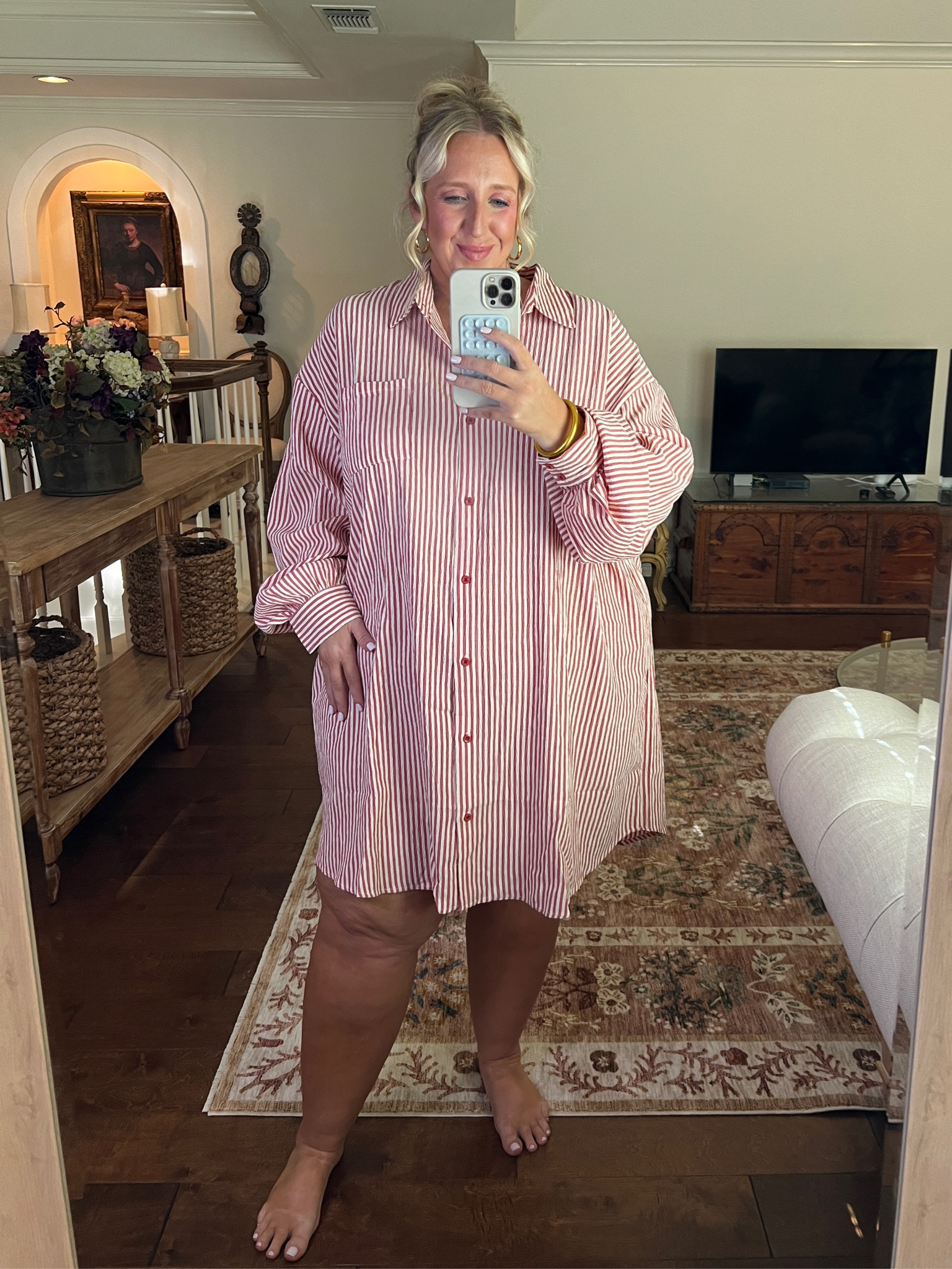 Mid and plus size striped shirtdress for $25!

#LTKPlusSize #LTKFindsUnder50 #LTKMidsize