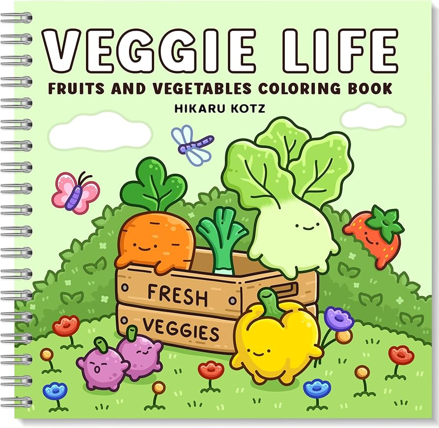 Veggie Life: Fruits and Vegetables Coloring Book for Adults and Teens | Amazon (US)