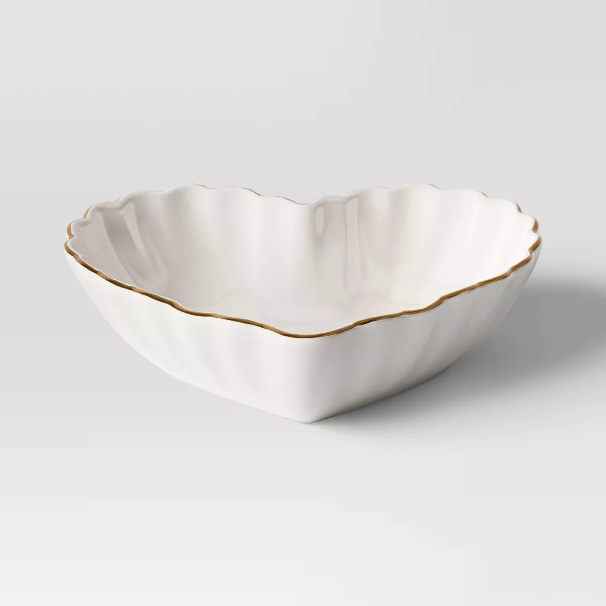 15.5oz Stoneware Figural Heart Candy Serving Bowl Ivory - Threshold™ | Target