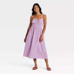 Women's Maxi Sundress - Universal Thread\u2122 Multicolor Gingham S | Target