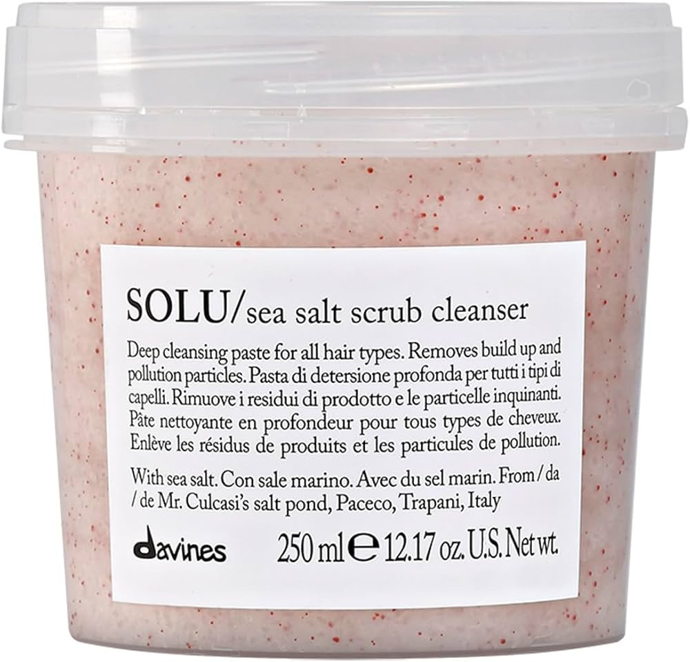 Davines SOLU Sea Salt Scrub Cleanser | Refresh and Clarify Hair and Scalp | Remove Residue And Im... | Amazon (US)