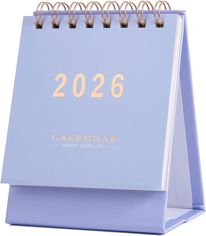 Mini Desk Calendar 2026-2027 - Runs From Jan 2026 to Jun 2027 Monthy Small Desktop Calendar 250gs... | Amazon (US)