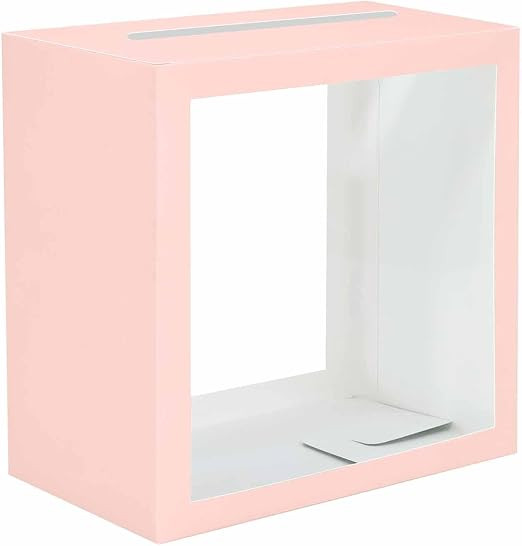 SietDESEO Pink Card Box for Party with Clear Window Large Gift Card Box Holder for Wedding Recept... | Amazon (US)