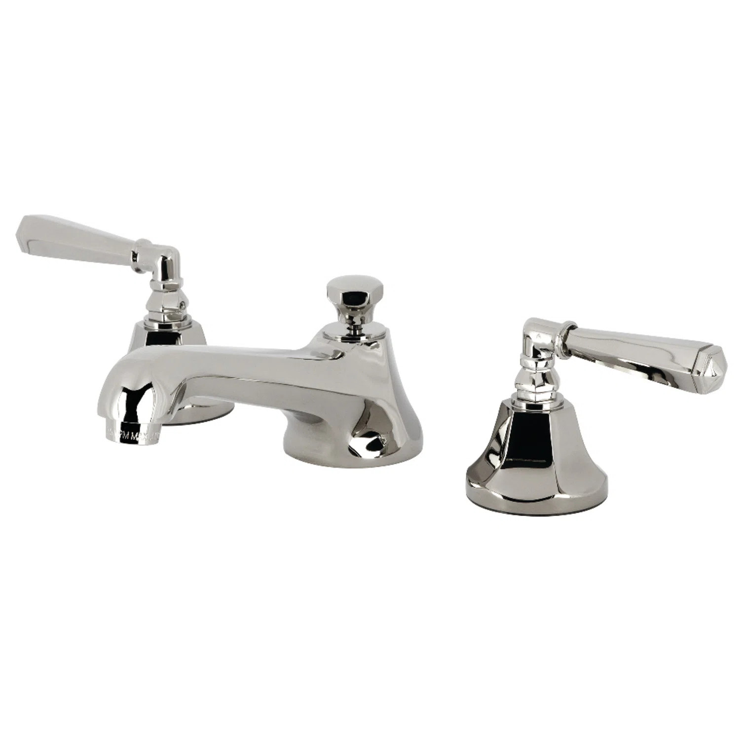 Kingston Brass Metropolitan Two-Handle 3-Hole Deck Mount Widespread Bathroom Faucet with Brass Po... | Wayfair North America