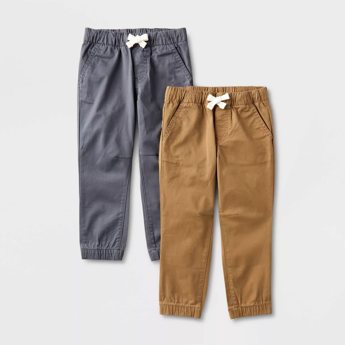 Toddler Boys' 2pk Woven Pull-On Jogger Pants - Cat & Jack™ Brown/Gray 12M | Target
