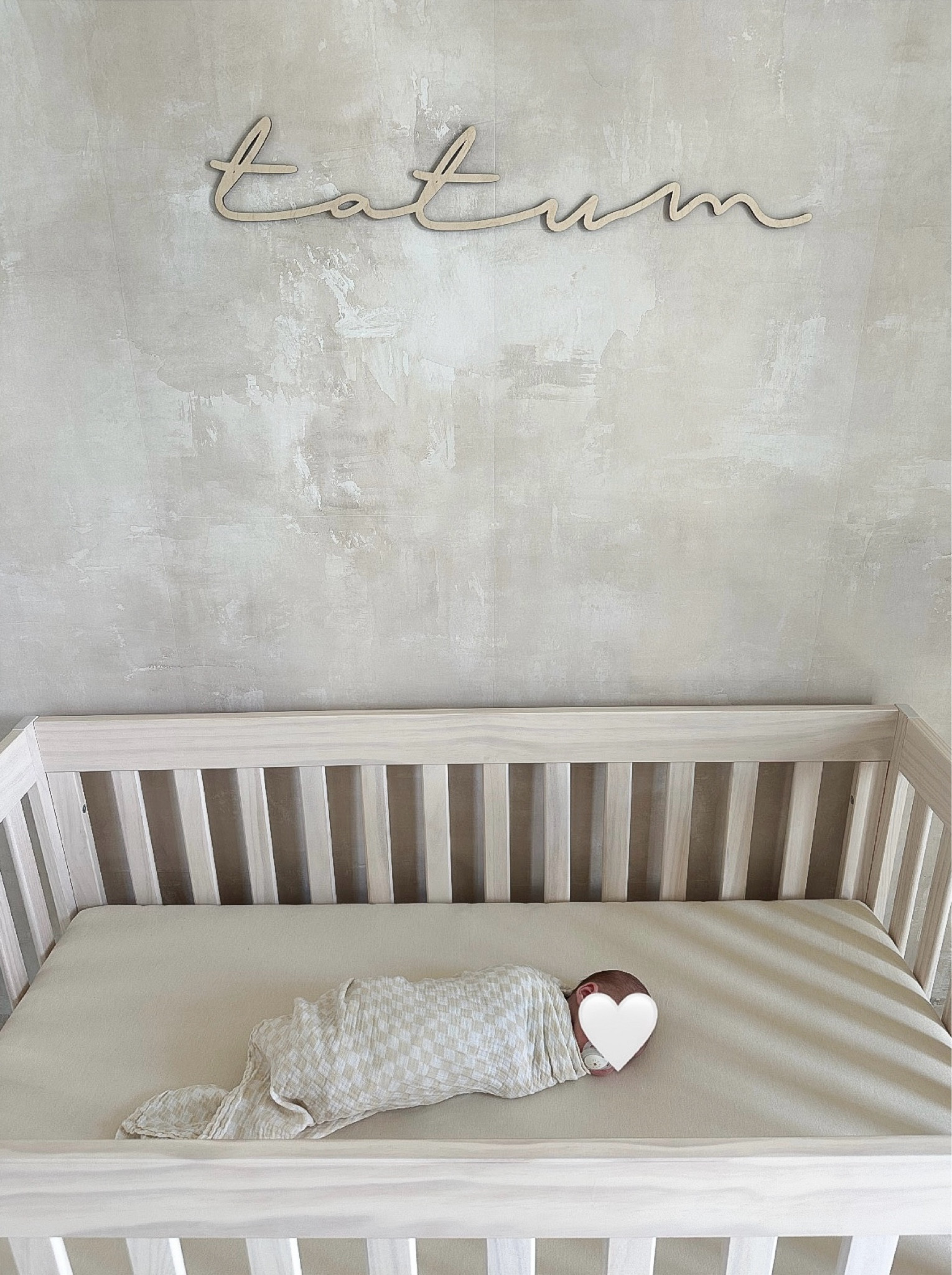 Custom wooden name from Etsy, details below:

Item details:
Width: 30 Inches
Color: No color/Natural wood
Font: The Yoshi (all lowercase) 



#LTKFindsUnder50 #LTKBaby #LTKSaleAlert