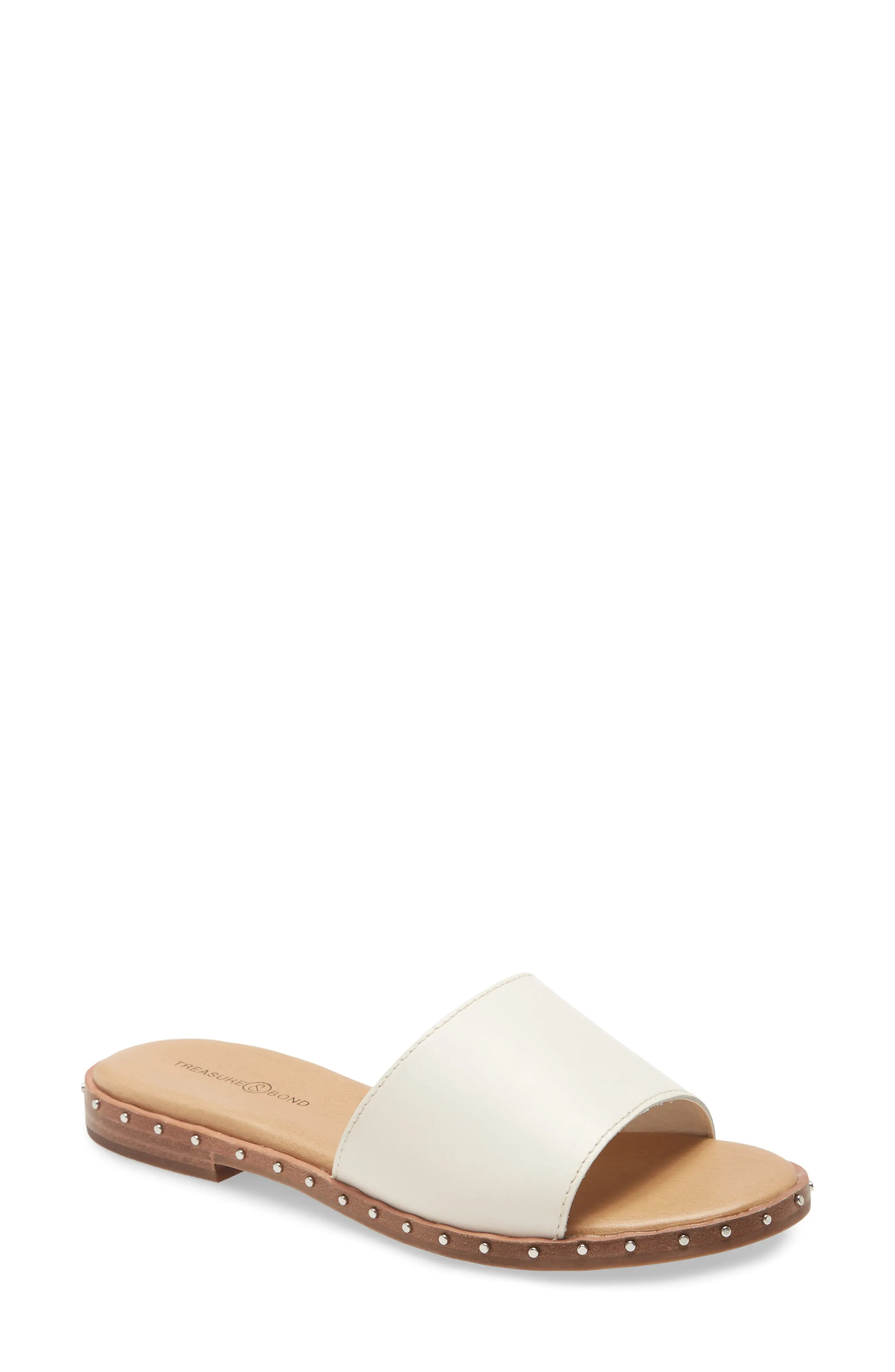 Women's Treasure & Bond Mila Slide Sandal, Size 8 M - Ivory | Nordstrom