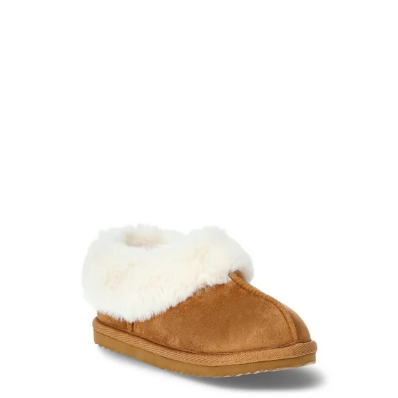 Wonder Nation Toddler Girls Slippers With Faux Fur Trim - Walmart.com | Walmart (US)