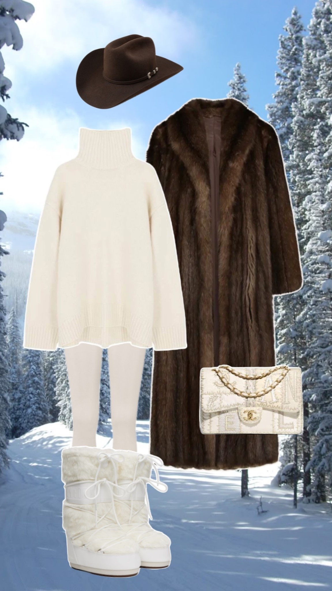 Cozy chic winter outfit 🤍 

Ski trip outfit, winter outfit idea with fur coat, moon boot outfit, white fur boots, brown long coat, winter coat outfit idea, turtleneck sweater, winter outfit, chic style, neutral outfit, capsule wardrobe 

#LTKSeasonal #LTKFindsUnder100 #LTKTravel