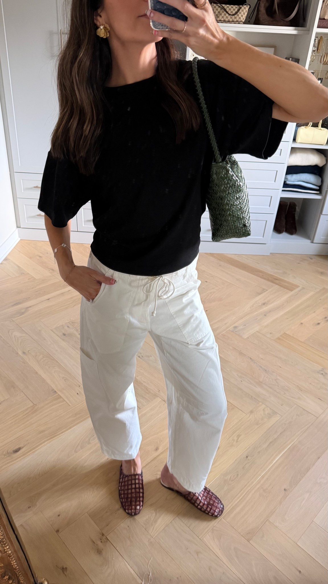 What I wore to church & brunch this morning!

Tee: true to size (S)
White barrel utility pant: run big, I’d size down! I’m in my true 26 and they are loose 
Mules: size down half (so comfy) 

@Pistola Denim @Aritzia 

#LTKmomlife #LTKootd #LTKSaleAlert