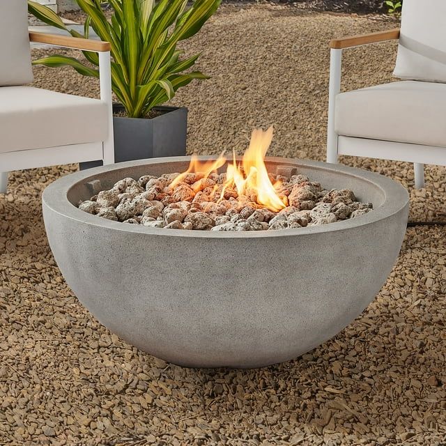 Better Homes & Gardens 36" Round 65,000 BTU Propane Faux Concrete Finish Fire Pit with Tank Hidea... | Walmart (US)