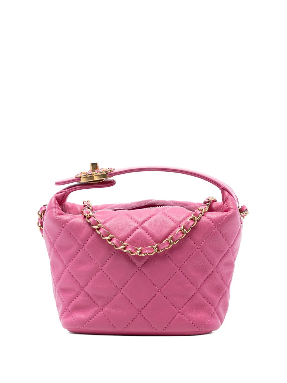 CHANEL Pre-Owned 2019 Small Quilted Lambskin Perfect Meeting Hobo Bag satchel - Pink | Farfetch Global
