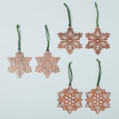 6ct Assorted Metal Snowflake Ornament Set - Hearth & Hand™ with Magnolia | Target
