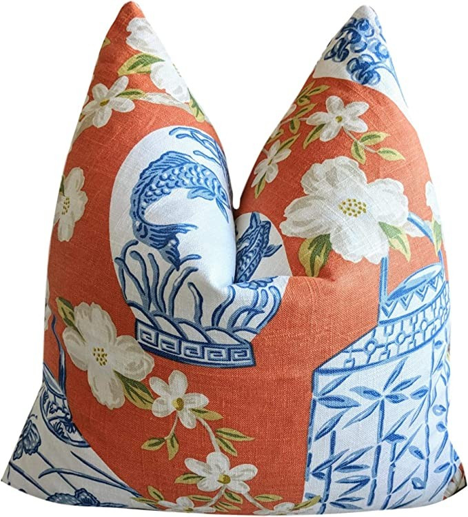 Flowershave357 Blue Ginger jar Pillow Cover Ginger jar Decor Chinoiserie Inspired Asian Inspired ... | Amazon (US)