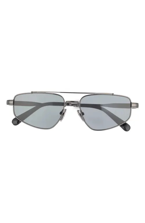 QUAY Pit Stop 56mm Aviator Sunglasses in Gunmetal/Smoke at Nordstrom | Nordstrom