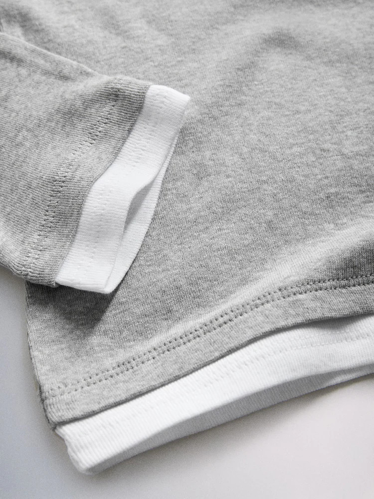 Buy The Set 3 Pack Double Layer Long Sleeve T-Shirts Grey/Black/White from Next USA | Next US