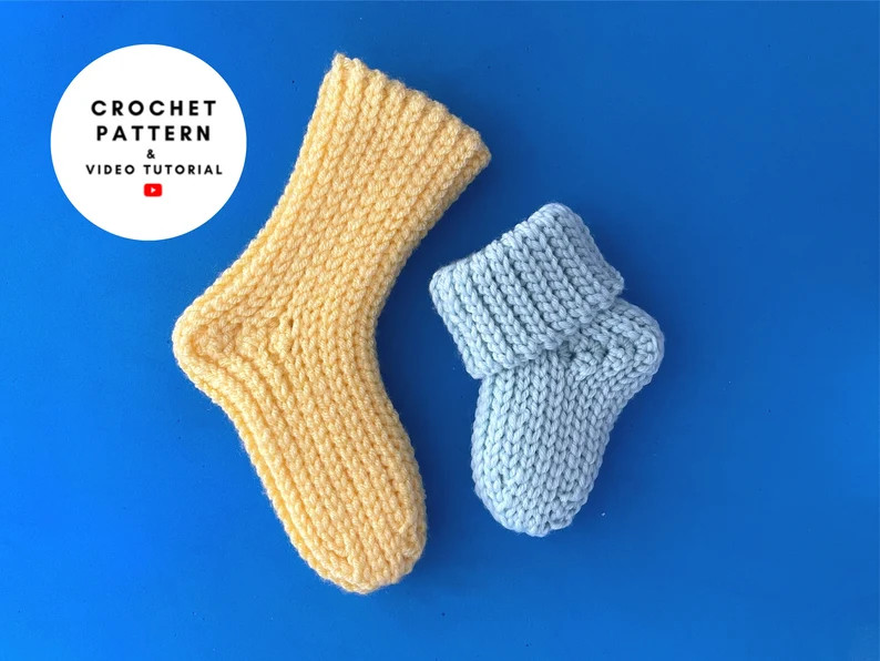 Crochet Socks Easy Pattern, Baby Boy Girl Socks Unisex 3 Sizes up Newborn to 12 Months, Easy DIY ... | Etsy (US)