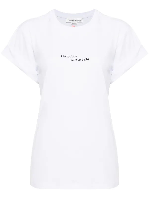 Victoria Beckham t-shirt En Coton à Slogan Imprimé - Farfetch | Farfetch Global