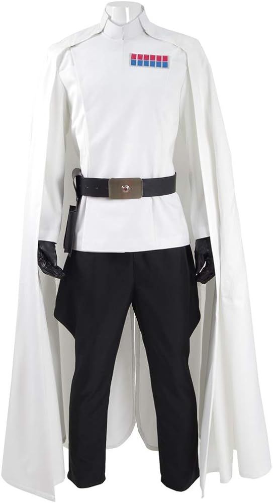 Rongxu Mens Imperial Officer Cosplay Costume Battle Uniform White Cloak Coat Pants Full Set Hallowee | Amazon (US)
