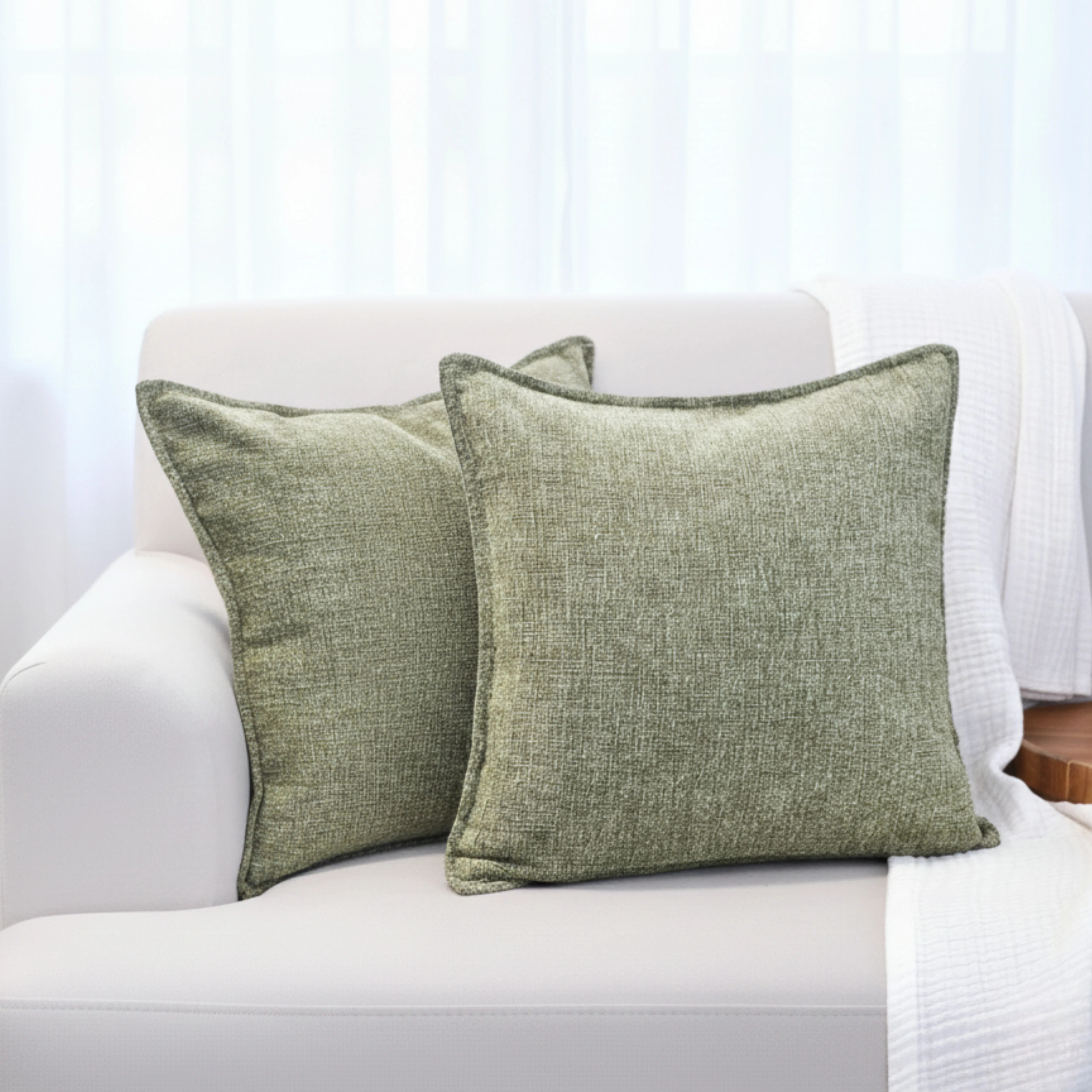 Soft Textured Chenille Pillow Covers Set of 2 Cozy Cushion Covers | Wayfair North America