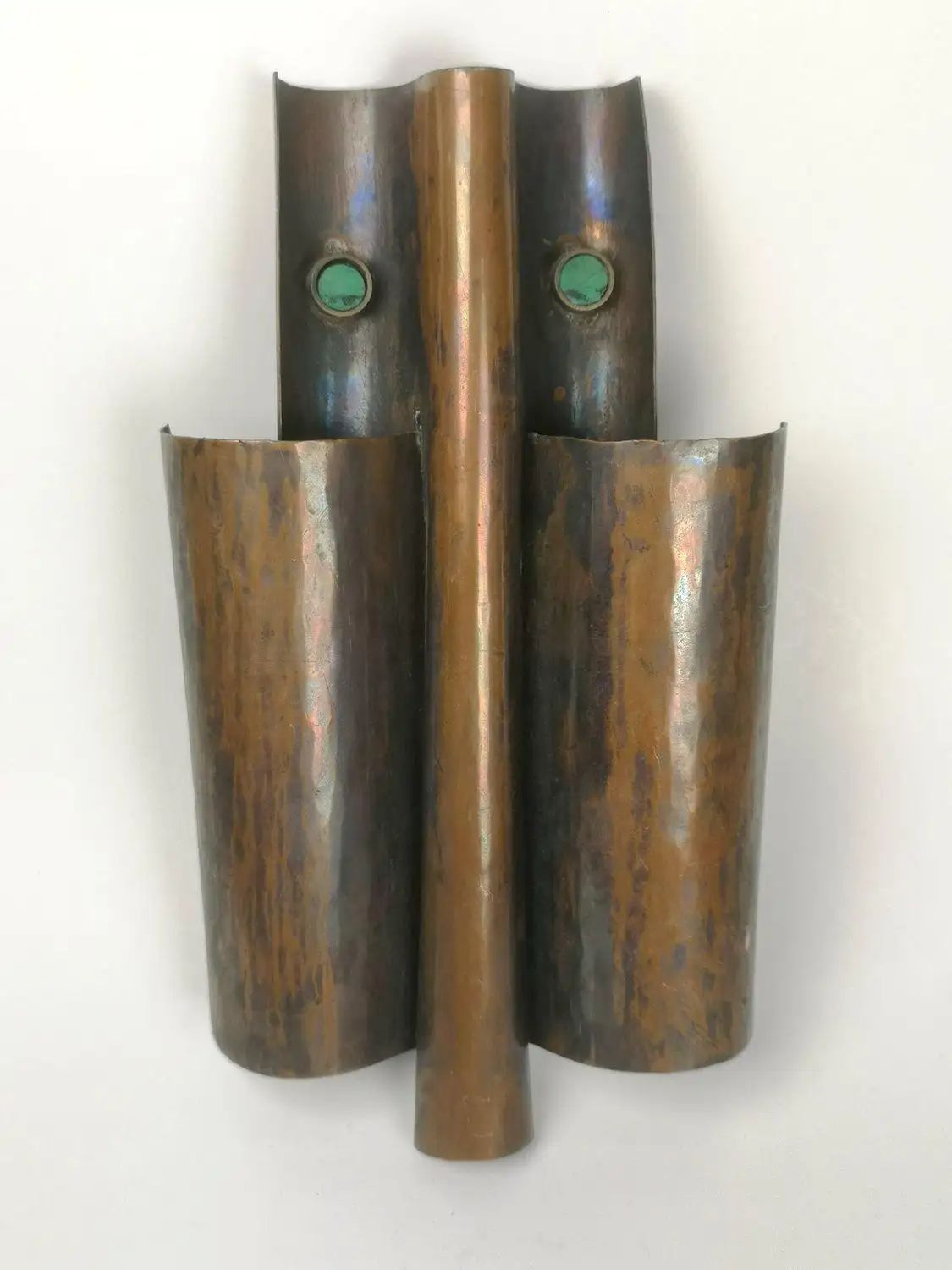 Mid-century modern copper wall sculpture (mask), 1960's (50216) | 1stDibs