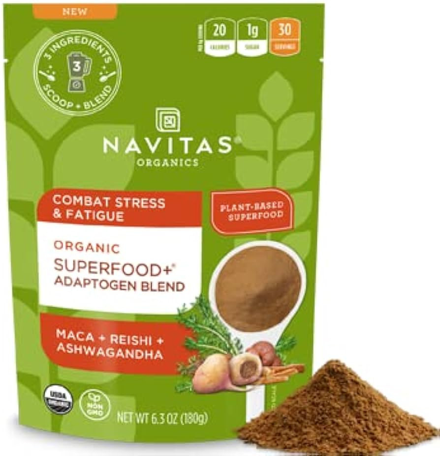 Navitas Organics Superfood+ Adaptogen Blend for Stress Support (Maca + Reishi + Ashwagandha), 6.3... | Amazon (US)