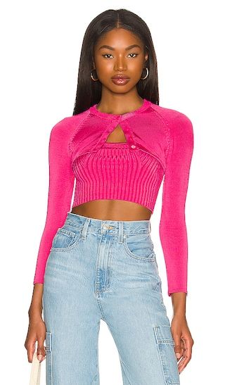 Ean Micro Cardigan in Magenta | Revolve Clothing (Global)