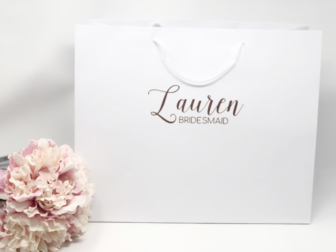 Bridesmaid gift bags - personalized rose gold gift bag- extra large bridal party gift bag- maid o... | Etsy (US)