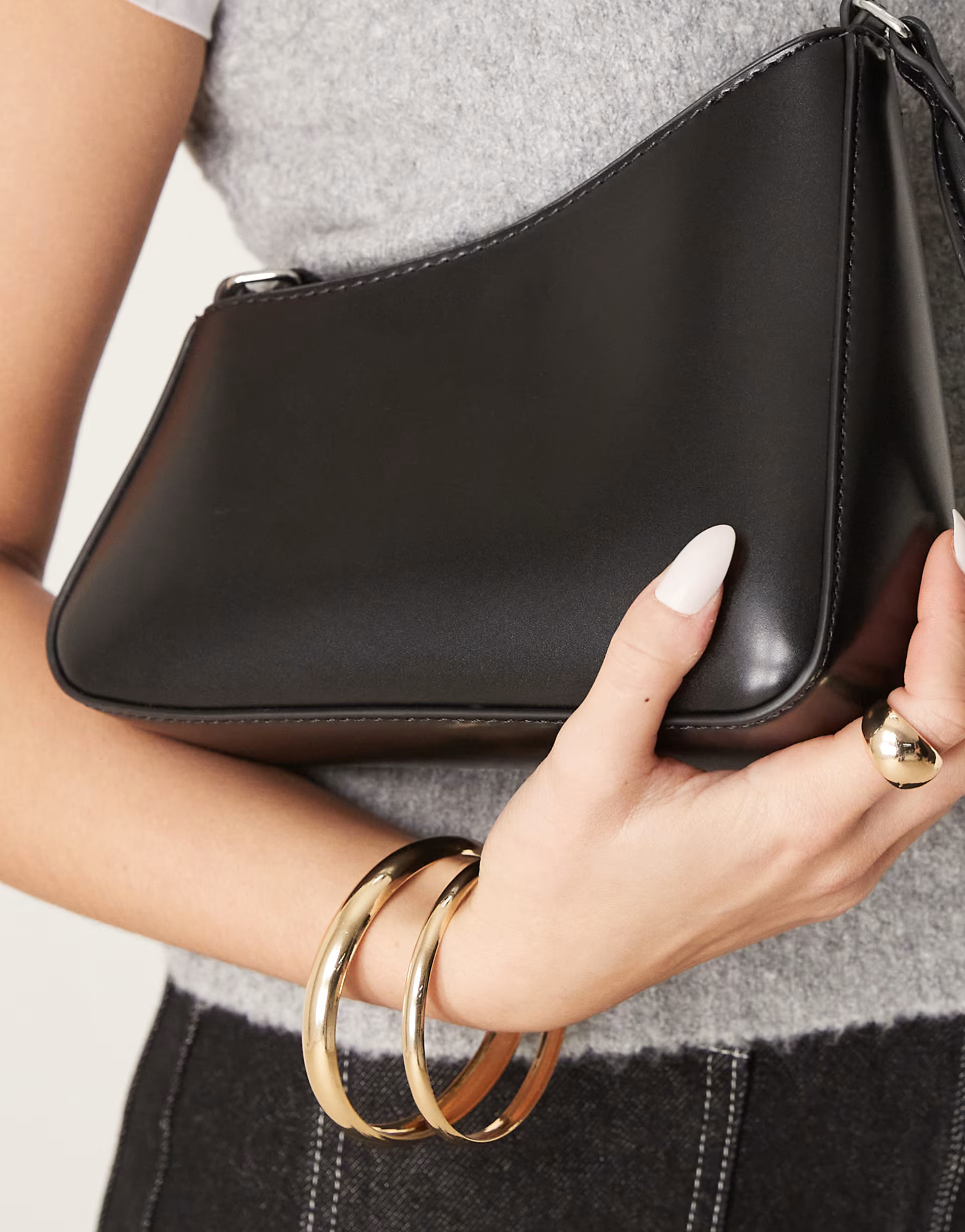ASOS DESIGN asymmetric shoulder bag in black | ASOS (Global)