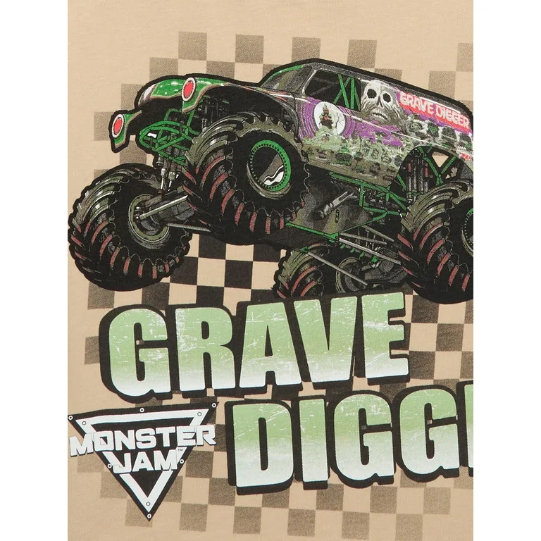 Monster Jam Toddlers’ Grave Digger Cotton Graphic Tee with Short Sleeves, Sizes 12M-5T - Walmar... | Walmart (US)