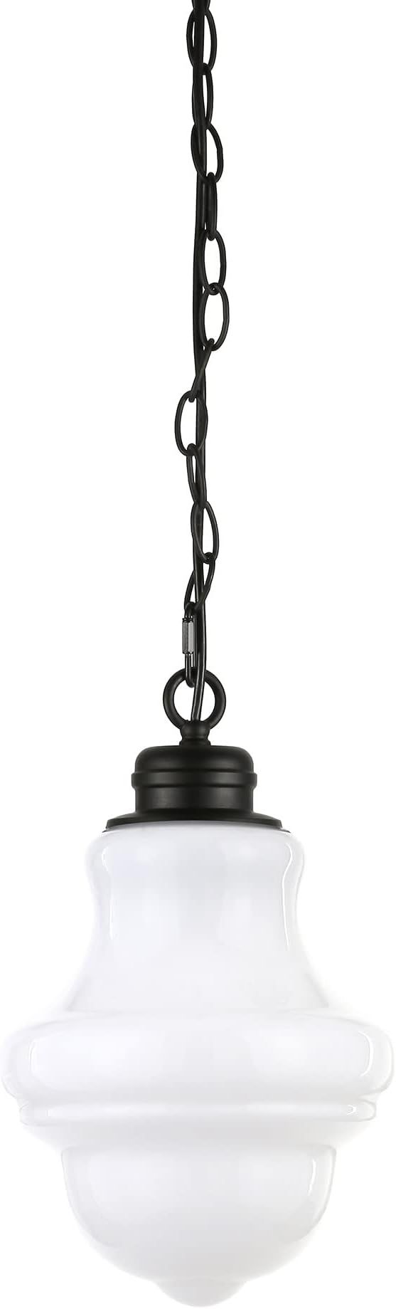 Annie 9.13" Wide Pendant with Glass Shade in Blackened Bronze/White Milk | Amazon (US)