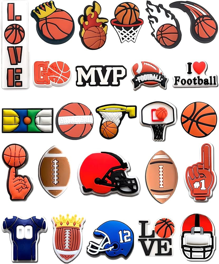 BOWNDY Multi-colored PVC Sports Cats Shoe Charms | Amazon (US)