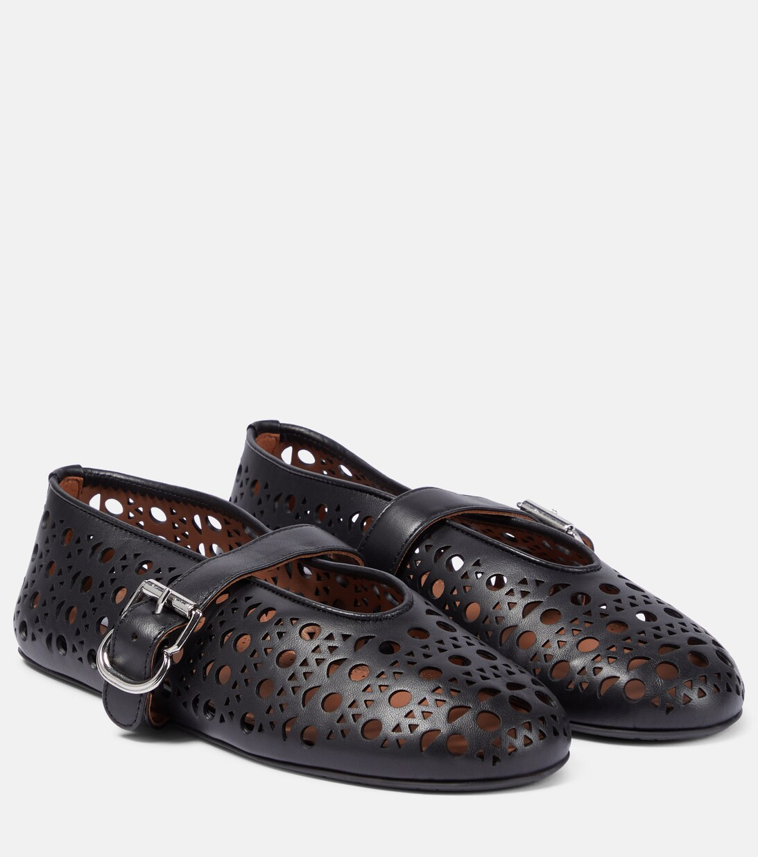 WomenDesignersAlaïaShoesFlat ShoesBallet flatsAlaïaVienne leather ballet flats | Mytheresa (FR)