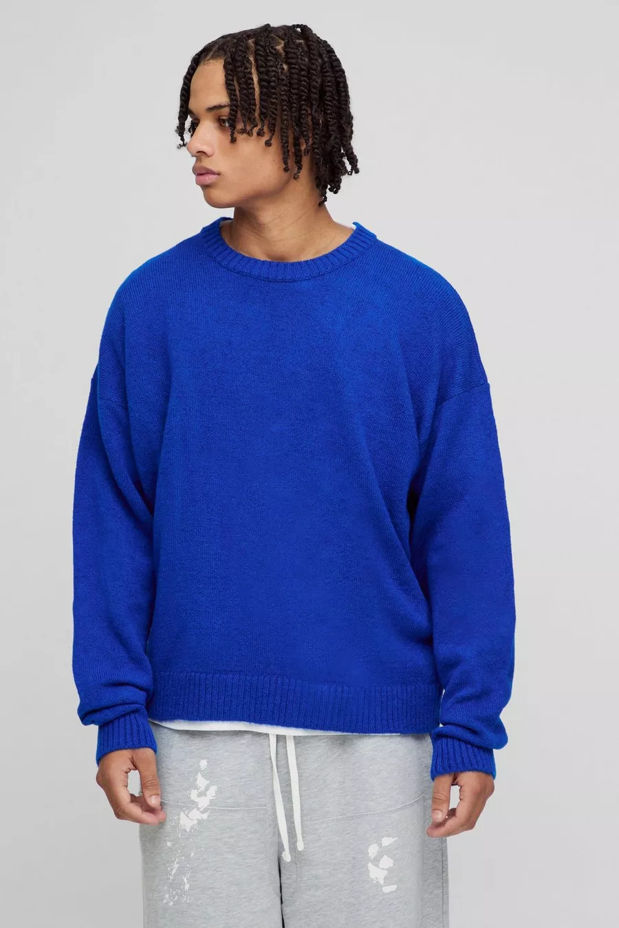 Oversized Boxy Brushed Knitted Jumper | Boohoo.com (NL)