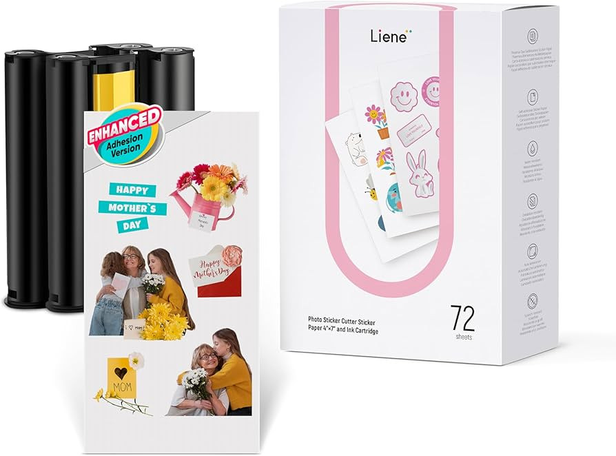 Amazon.com: Liene Sticker Paper & Cartridge (Enhanced Adhesion Version) - Includes 2 Ink Cartridg... | Amazon (US)