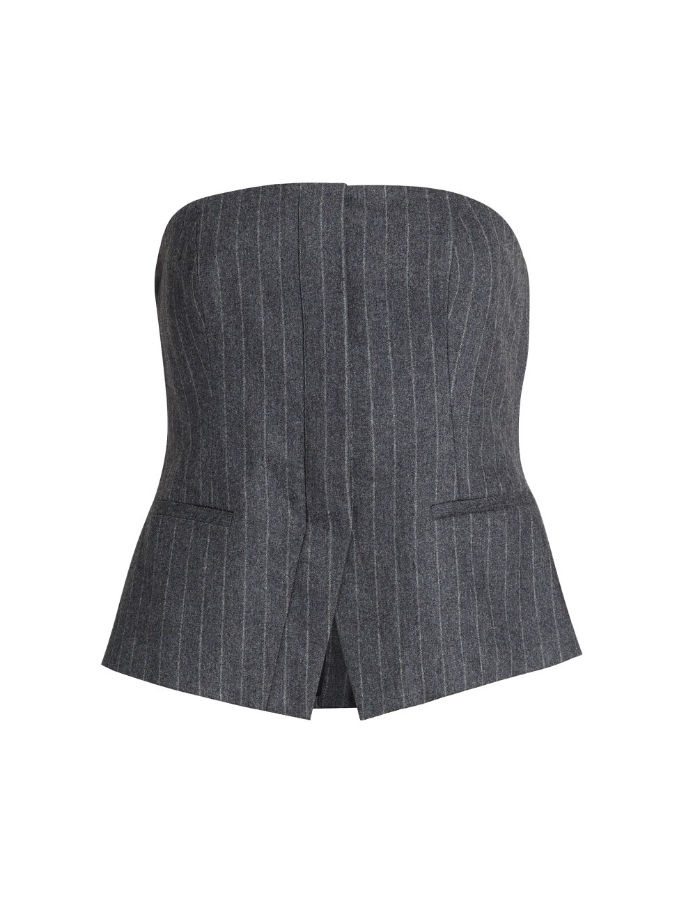 Women's Renee Pinstriped Wool-Blend Corset Top - Grey Melange - Size 0 | Saks Fifth Avenue