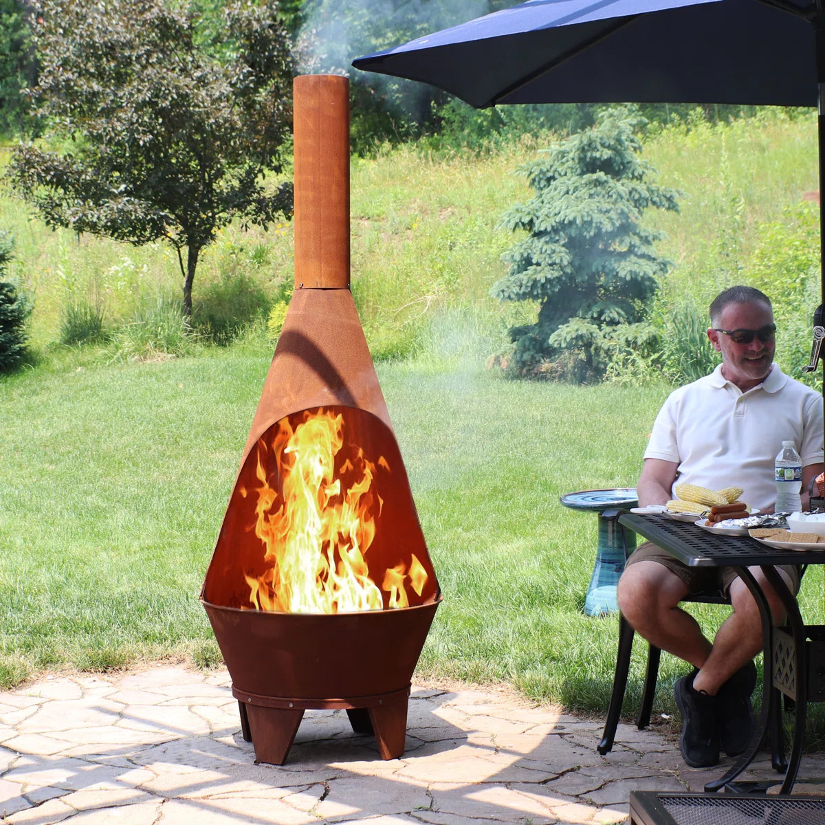 Barrow Tapered Steel Wood Burning Chimnea | Wayfair North America